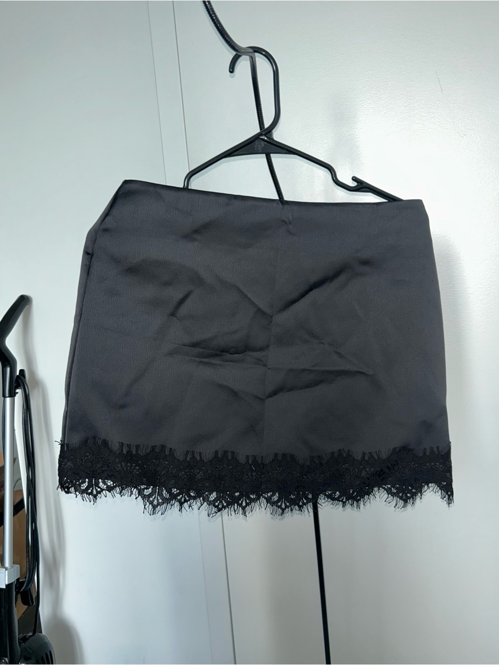Zara Black Lace-Trim Mini Skort